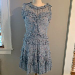 Rebecca Taylor Ditsy Floral Ruffle Dress